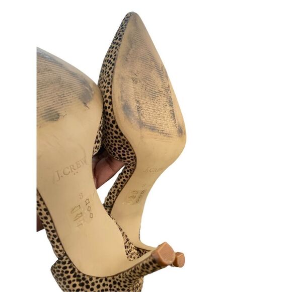JCrew Calf Hair Leopard Print Kitten Heels Pumps Size 8 High Heels - Picture 4 of 13